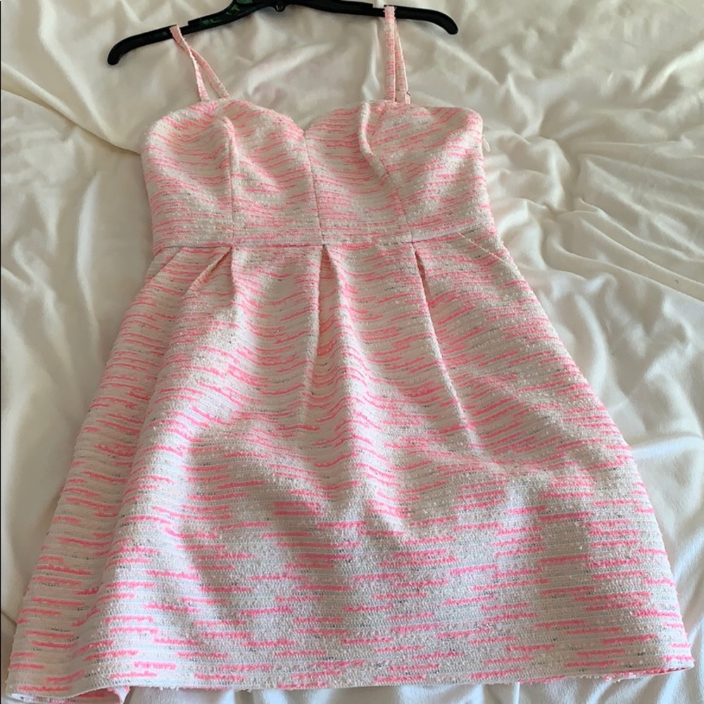 White and Pink Designer Dress Size 4